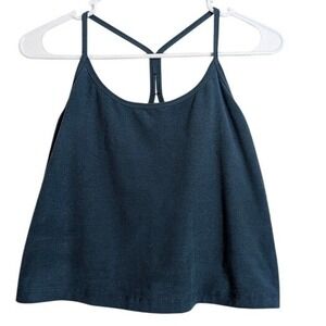 Beyond Yoga Cropped Tank Built in Bra Teal Racerback Camisole Soft Workout